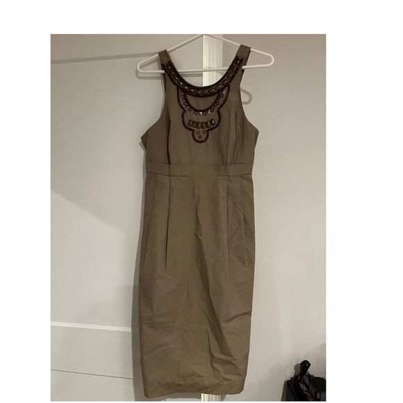 eShakti Womens Beaded Midi Dress Size 8‎ Aztec Tribal Pockets Halter Neck Cotton - Picture 1 of 10